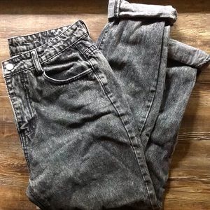 SHEIN acid wash high waisted jeans